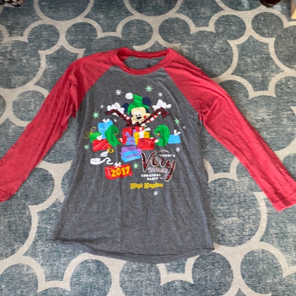 Disney Tops - Disney parks mickeys very merry Christmas party raglan tee